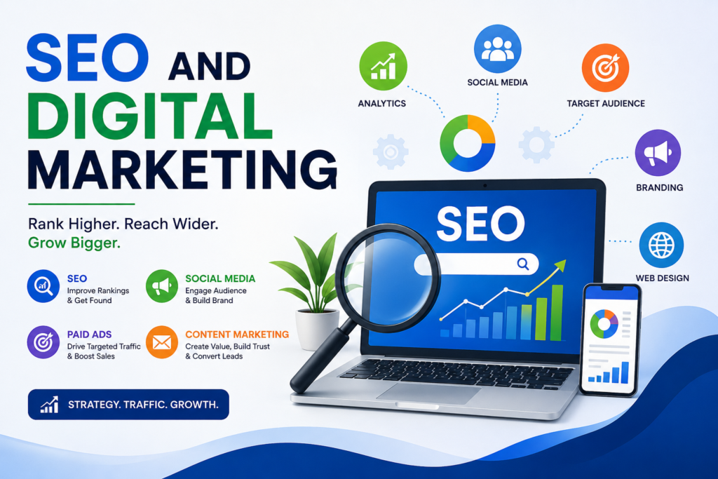 Discover 7 powerful SEO and digital marketing strategies to boost traffic, rank higher, and grow your business faster. Start seeing results today.